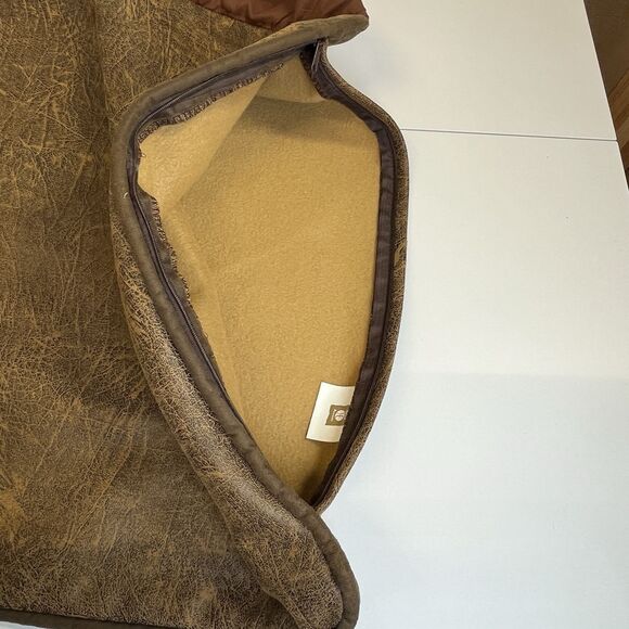 2 HiEnd Accents Lodge King Pillow Shams Rustic Cabin Faux Leather Suede. Button - Picture 8 of 11